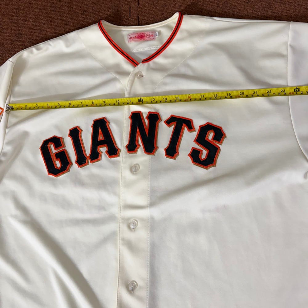 Vintage rare Mitchell & Ness SF Giants Jersey Mays 660 Bonds Patch Cream Size 60 - Picture 6 of 14